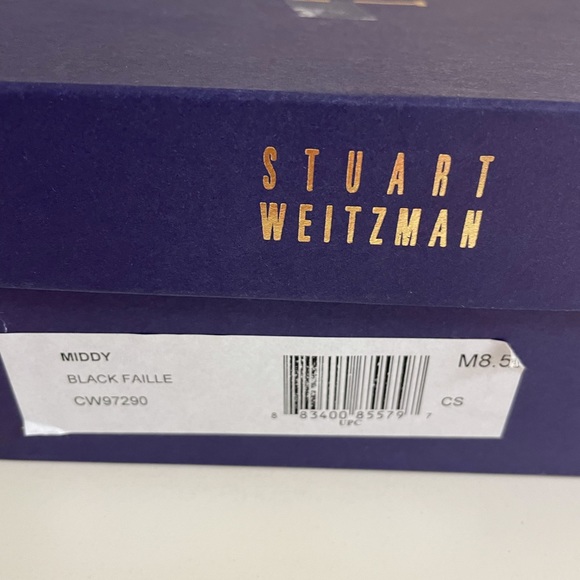 Stuart Weitzman black FAILLE MIDDY sling back with tortoise buckle/ heels,  8.5 - Picture 9 of 9
